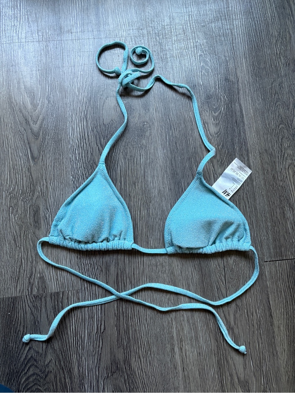 H&M Blue Sparkly Bikini Top | S
